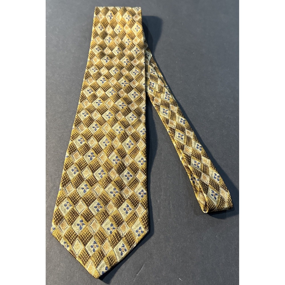 Kenneth Cole New York Men's 100% Silk Geometric Tie 4" Wide Made in USA